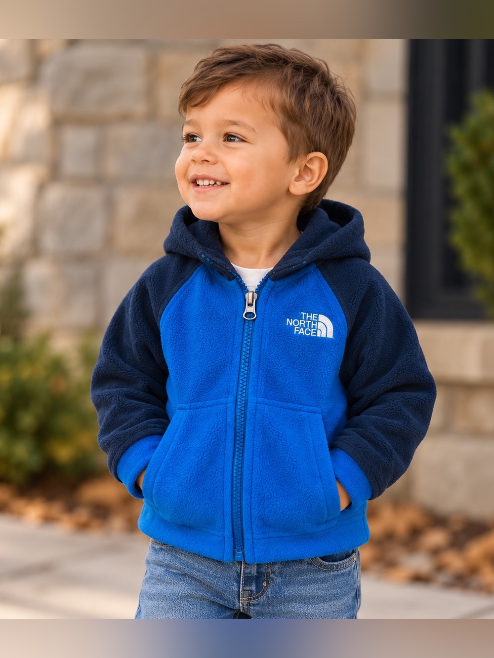 The North Face Toddler Fleece Hoodie Jacket Blue Full Zip Size 2T